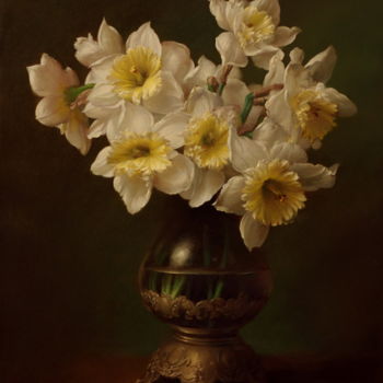 Картина под названием "Daffodils" - Дмитрий Севрюков, Подлинное произведение искусства, Масло