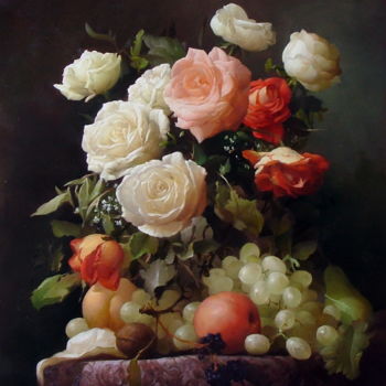 Pintura titulada "Flowers" por Dmitrii Sevriukov, Obra de arte original, Oleo