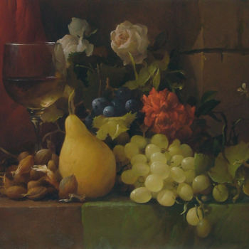 Schilderij getiteld "Still life with fru…" door Dmitrii Sevriukov, Origineel Kunstwerk, Olie