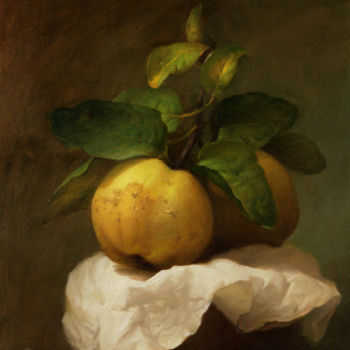 Painting titled "Quince" by Dmitrii Sevriukov, Original Artwork, Oil