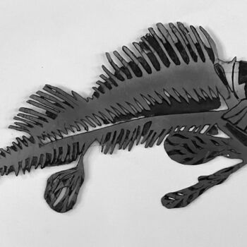 「poisson graphique d…」というタイトルの彫刻 Elisabeth Géronyによって, オリジナルのアートワーク, 金属