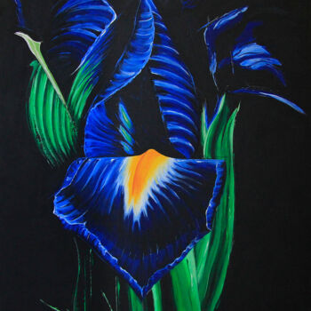 Painting titled "BLU-IRIS" by Egidio Gariano, Original Artwork, Acrylic Mounted on Wood Stretcher frame