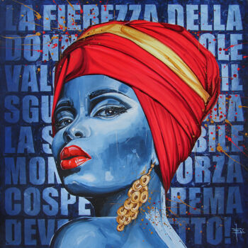 Painting titled "DONNA" by Egidio Gariano, Original Artwork, Acrylic Mounted on Wood Stretcher frame