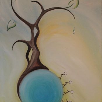 Peinture intitulée "World tree" par Egle Ojasoo, Œuvre d'art originale, Acrylique