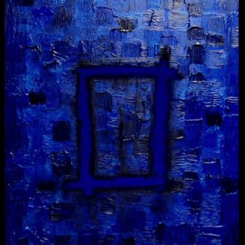 Pintura intitulada "Damier en bleu déco…" por Emmanuelle Gourtay, Obras de arte originais, Acrílico