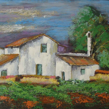 Painting titled "casa campestre" by Eguer, Original Artwork