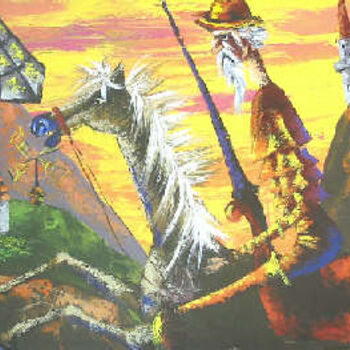 Schilderij getiteld "quijote de la mancha" door Eguer, Origineel Kunstwerk