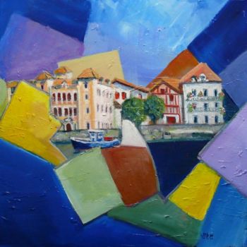 Painting titled "SAINT JEAN DE LUZ" by Emc Eguimendia, Original Artwork, Oil