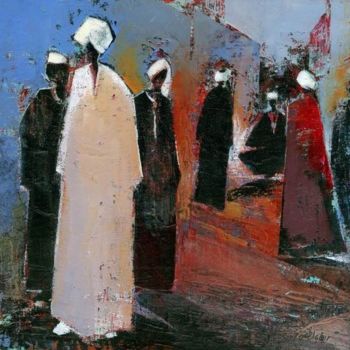 Картина под названием "nubian people" - Ehab Lotfi, Подлинное произведение искусства, Масло