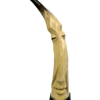 Sculpture titled "Visage 2" by Eido Al Hussein, Original Artwork, Bone