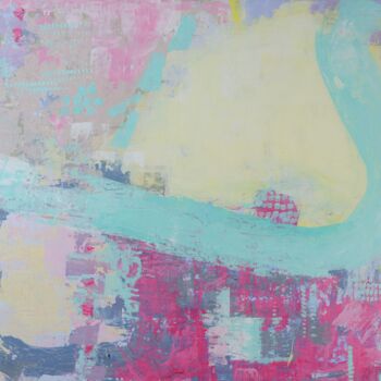 Malarstwo zatytułowany „Pink sunset over th…” autorstwa Eight, Oryginalna praca, Akryl