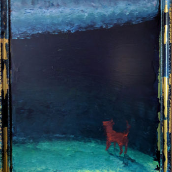 Ζωγραφική με τίτλο "Toto & The Spaceship" από Oberlin The Artist, Αυθεντικά έργα τέχνης, Ακρυλικό