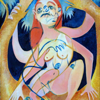 Peinture intitulée "Climber" par Oberlin The Artist, Œuvre d'art originale, Huile