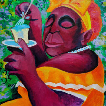 Картина под названием "Cake" - Oberlin The Artist, Подлинное произведение искусства, Масло