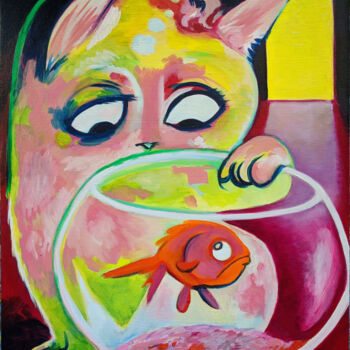 Картина под названием "Fatal Attraction" - Oberlin The Artist, Подлинное произведение искусства, Масло