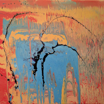 Картина под названием "Untitled Slash" - Oberlin The Artist, Подлинное произведение искусства, Акрил