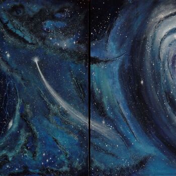 Pintura intitulada "In a galaxy far far…" por Eirene Mpetsa, Obras de arte originais, Acrílico