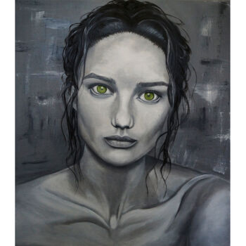 Schilderij getiteld "portrait of a girl…" door Ekaterina Zalozhina, Origineel Kunstwerk, Olie