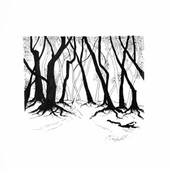 Dibujo titulada "Magic Forest, Set o…" por Ekaterina Andreeva, Obra de arte original, Rotulador