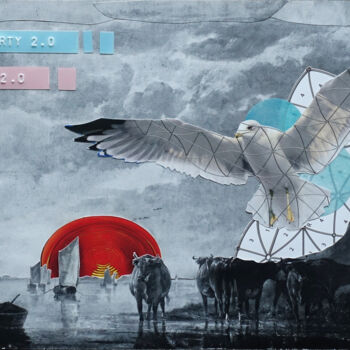 Collages intitolato "New reality 2" da Ekaterina Anikina, Opera d'arte originale, Collages