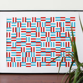 拼贴 标题为“Red and blue rectan…” 由Ekaterina Artamonova, 原创艺术品, 拼贴