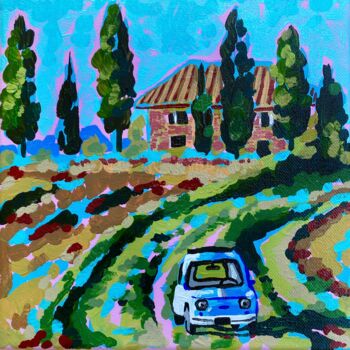 Painting titled "Provence" by Ekaterina Baranova, Original Artwork, Acrylic Mounted on Wood Stretcher frame