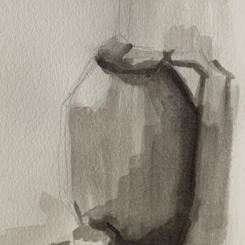 Painting titled "A large pitcher ste…" by Ekaterina Belukhina, Original Artwork, Ink