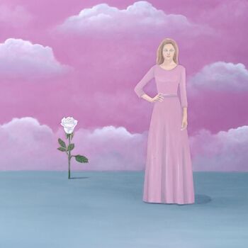 Картина под названием "Влюбленная в жизнь" - Екатерина Бесполова, Подлинное произведение искусства, Акрил Установлен на Дере…