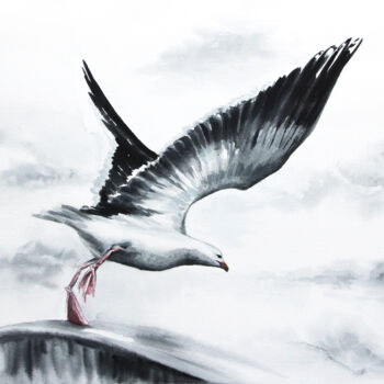Painting titled ""Freedom" Original…" by Ekaterina Gamzaeva, Original Artwork, Watercolor