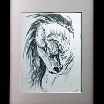 Drawing titled "Maned" by Ekaterina Gerasimova, Original Artwork, Watercolor