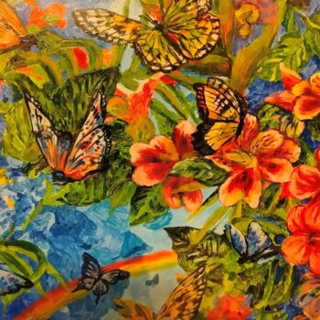 Картина под названием "Бабочки" - Екатерина Гладкова, Подлинное произведение искусства, Акрил