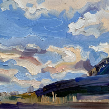 Malerei mit dem Titel "Morning sky above t…" von Ekaterina Glazkova, Original-Kunstwerk, Öl