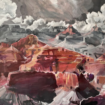 Peinture intitulée "Grand Canyon No.1" par Ekaterina Glazkova, Œuvre d'art originale, Acrylique