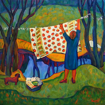 Malerei mit dem Titel "Весна." von Ekaterina Ivanova, Original-Kunstwerk, Öl