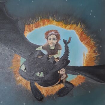제목이 "fairy tale from fire"인 미술작품 Ekaterina Nichubai (Shpekht)로, 원작, 기름