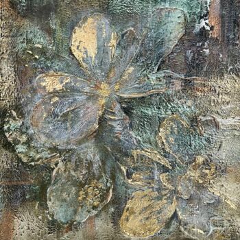 Pintura titulada ""The Golden Orchid"" por Ekaterina Nova, Obra de arte original, Acrílico Montado en Bastidor de camilla de…