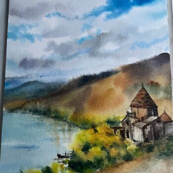 Картина под названием "Lake Sevan" - Ekaterina Pekhova, Подлинное произведение искусства, Акварель