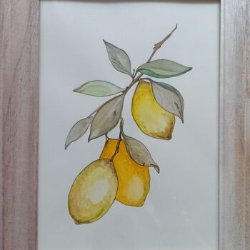 Painting titled "Лимоны ( Lemons)" by Ekaterina Pogodina (Lexsa), Original Artwork, Watercolor
