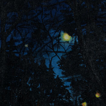 Painting titled "January night" by Ekaterina Sergeenko, Original Artwork, Acrylic
