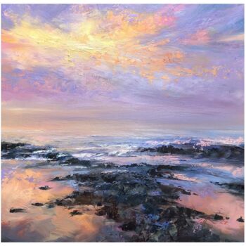 Картина под названием "lilac sunset" - Ekaterina Shenayeva, Подлинное произведение искусства, Масло
