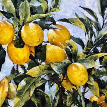 Peinture intitulée "Lemon tree" par Ekaterina Shenayeva, Œuvre d'art originale, Acrylique