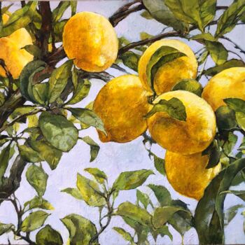 Painting titled "Lemons" by Ekaterina Shenayeva, Original Artwork, Acrylic