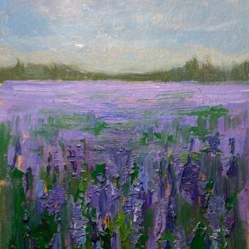 Painting titled "field of flowers" by Ekaterina Surikova, Original Artwork, Oil