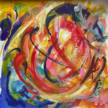 Картина под названием "Зонт 001" - Екатерина Тимофеева, Подлинное произведение искусства, Акрил
