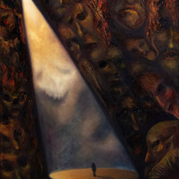 Ζωγραφική με τίτλο "PIT" από Екатерина Захарова, Αυθεντικά έργα τέχνης, Λάδι Τοποθετήθηκε στο Ξύλινο φορείο σκελετό