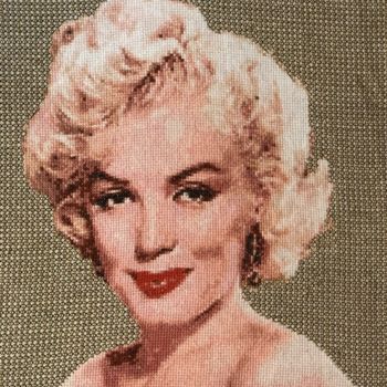 Textile Art με τίτλο "Monroe brodée." από Ekaterina Igorevna, Αυθεντικά έργα τέχνης, Κέντημα