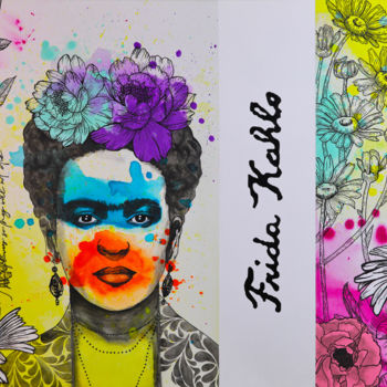 Картина под названием "Frida's Paradise" - Eklektik Art, Подлинное произведение искусства, Акрил