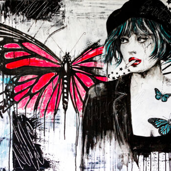 Peinture intitulée "Butterfly" par Eklektik Art, Œuvre d'art originale, Acrylique Monté sur Châssis en bois