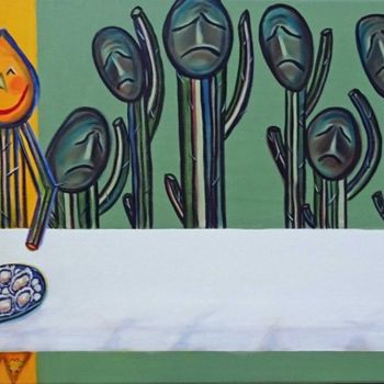 Painting titled "The last supper.jpg" by Eva Ks, Original Artwork, Oil