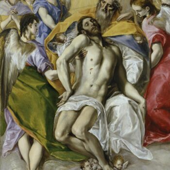 Painting titled "La Sainte Trinité" by El Greco, Original Artwork, Oil